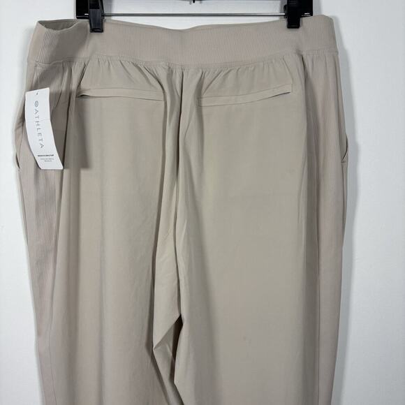 Athleta Brooklyn Ankle Jogger Pants Women 18 Light Khaki Tan Athleisure City NWT - Picture 10 of 10